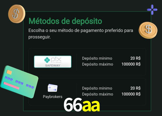 O cassino 66aa oferece uma grande variedade de métodos de pagamento